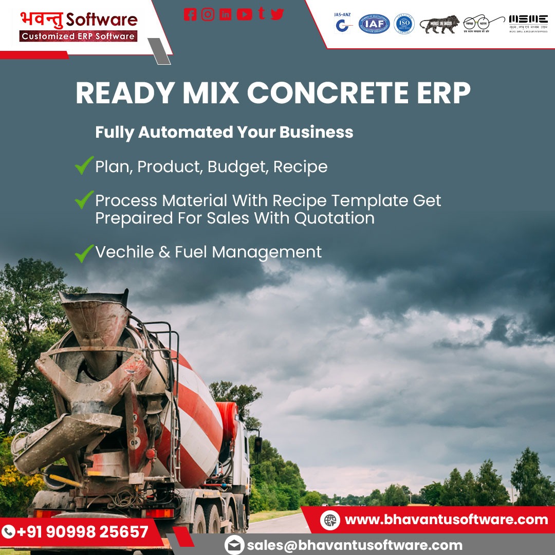 Ready Mix Concrete ERP Software in Coimbatore - Bhavantu Software