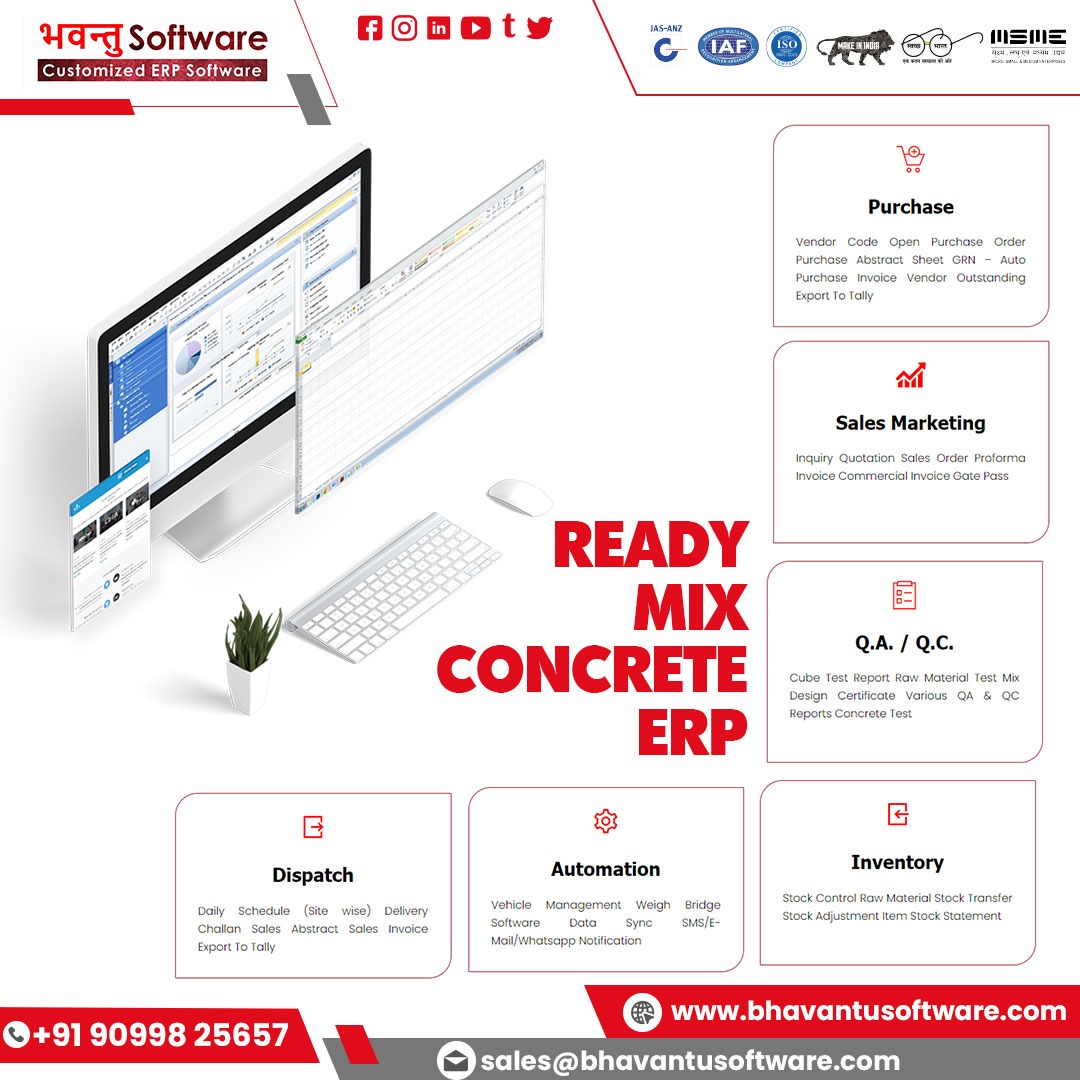 Ready Mix Concrete ERP Software in Goa - Bhavantu Software