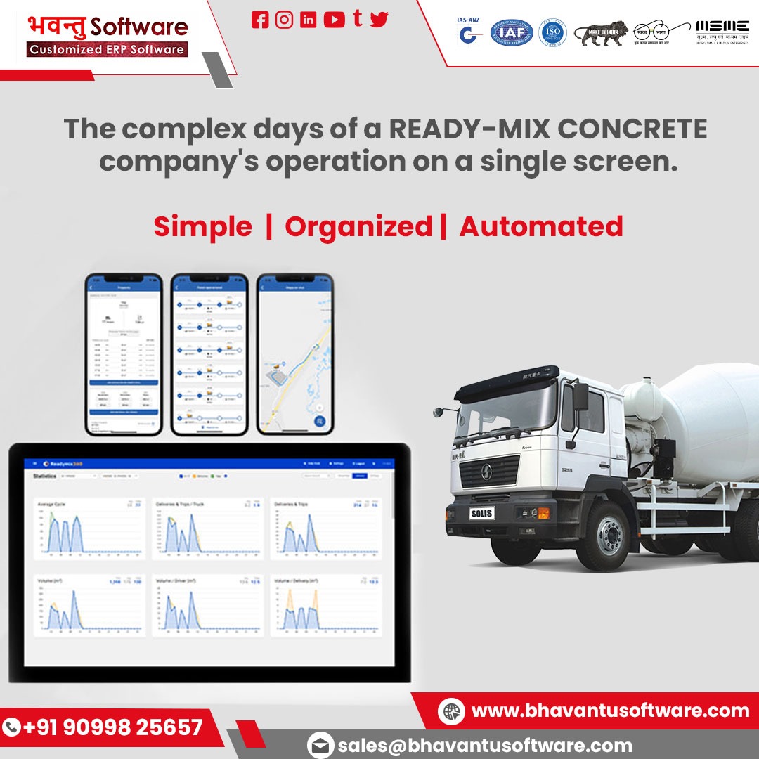 Ready Mix Concrete ERP Solution in Ahmedabad - Bhavantu Software