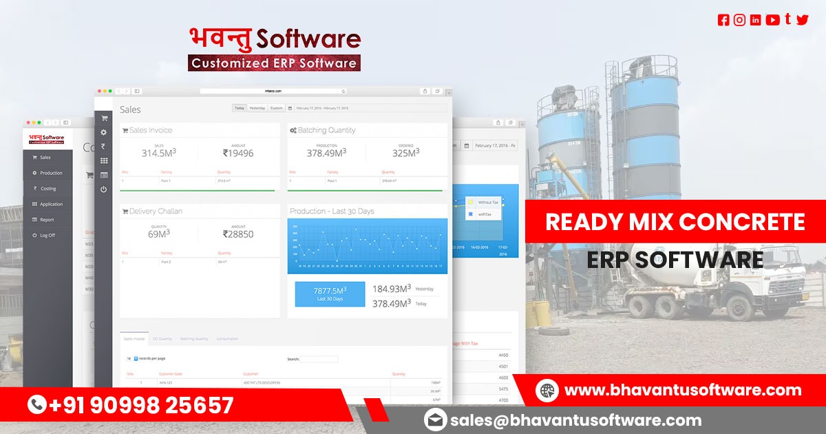 All in One ERP Software for Ready Mix Concrete Industry