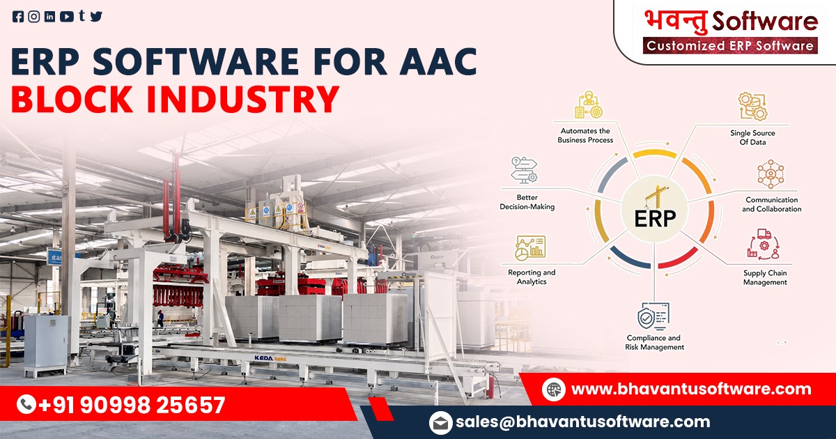 Dashboard showing AAC block inventory tracking software analytics for construction management