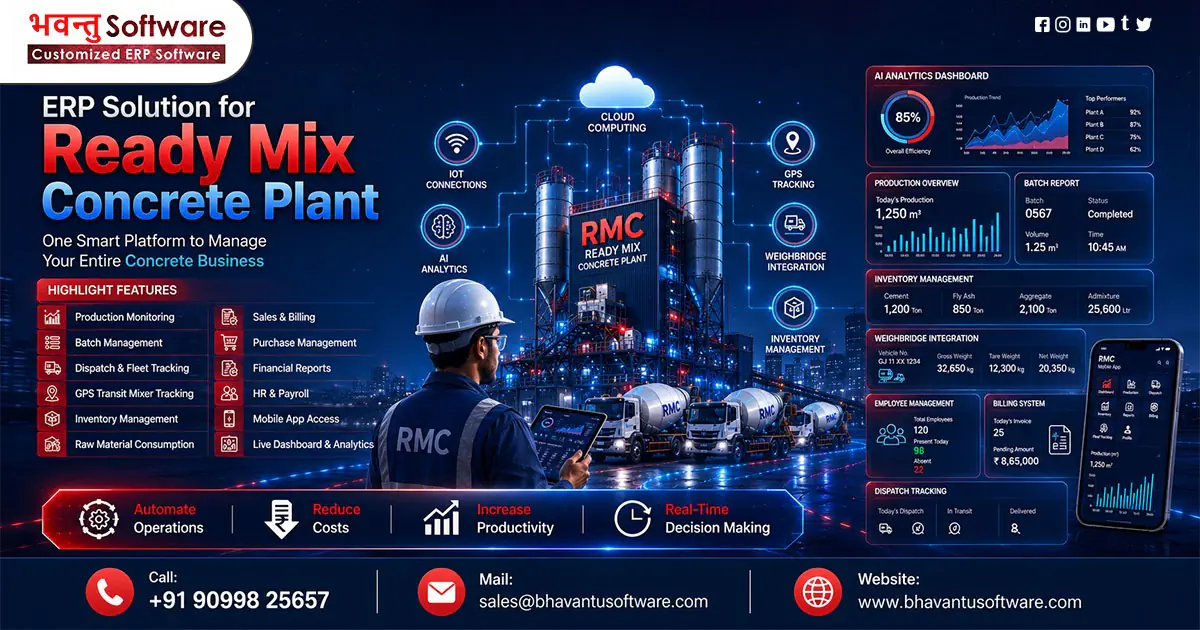 Smart ERP Software for Ready Mix Concrete Plant