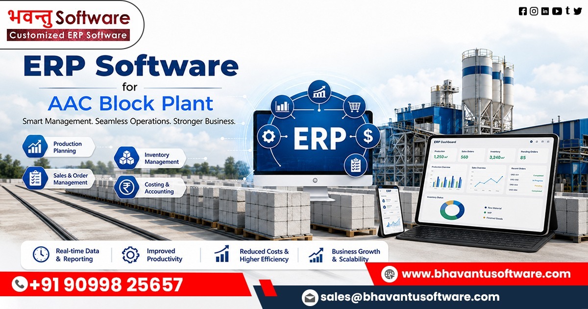 Custom ERP for AAC block Plant Management Software